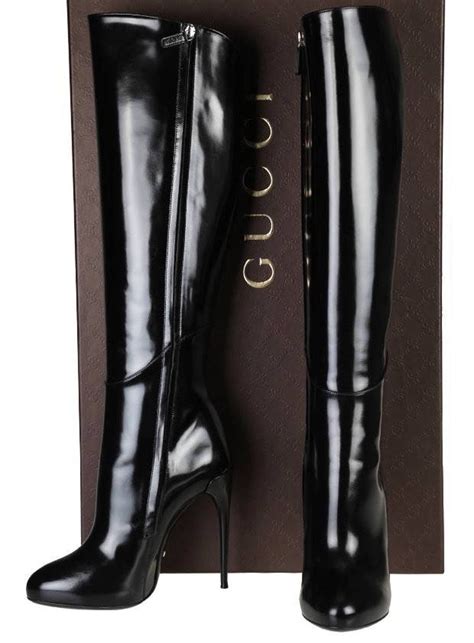 gucci women's black boots|gucci high heels boots.